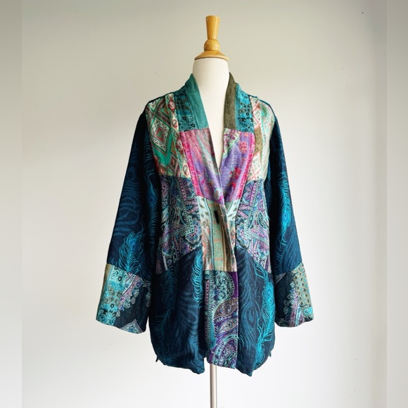 Soft Surroundings Jackets & Blazers - SOFT SURROUNDINGS Karli Kimono Peacock Tapestry Cardigan Size Large